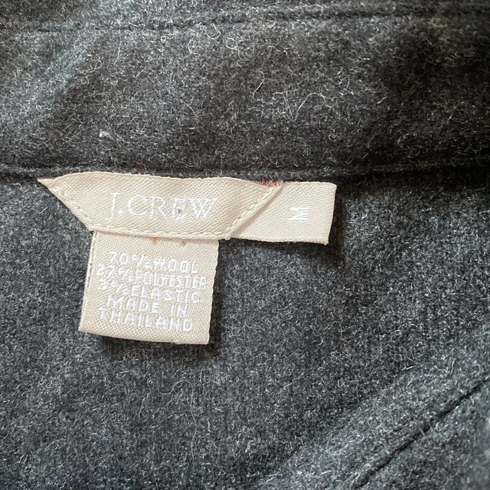 VTG 90’s JCrew Dark Grey Wool Button Down Up Shirt Winter Shacket